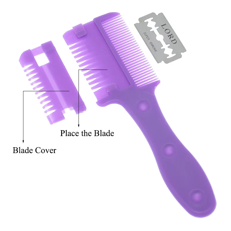 Meisha 1pcs 전문 헤어 면도날 빗 미용 절단 틴닝 빗 홈 DIY 틴닝 트리머 내부 블레이드 C0010A