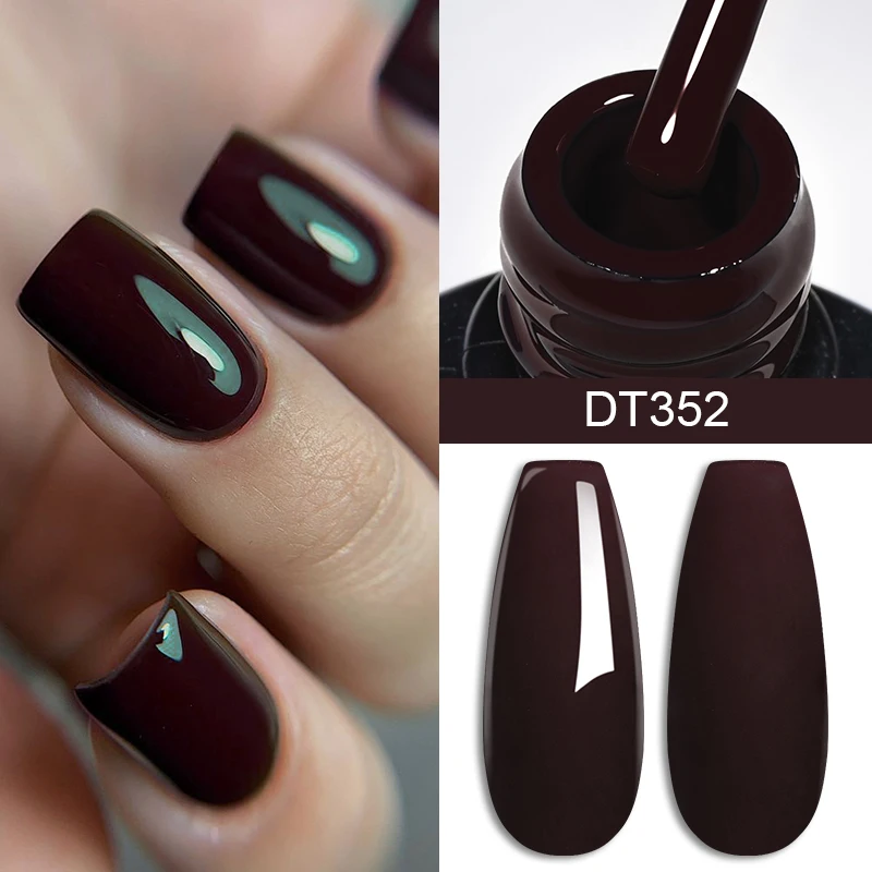 MEET ACROSS 7ml Chocolate Color Gel Nail Polish nail polish nail gel Semi Permanent UV LED Painting Gel Varnishes Nail Art Manicure gel polish base and top coat Base Top Coat