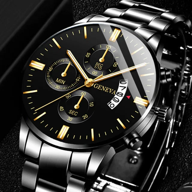 Montre à quartz pour homme en acier inoxydable de luxe, montres de mode pour homme, montres de travail pour homme, horloge Reloj Hombre 1