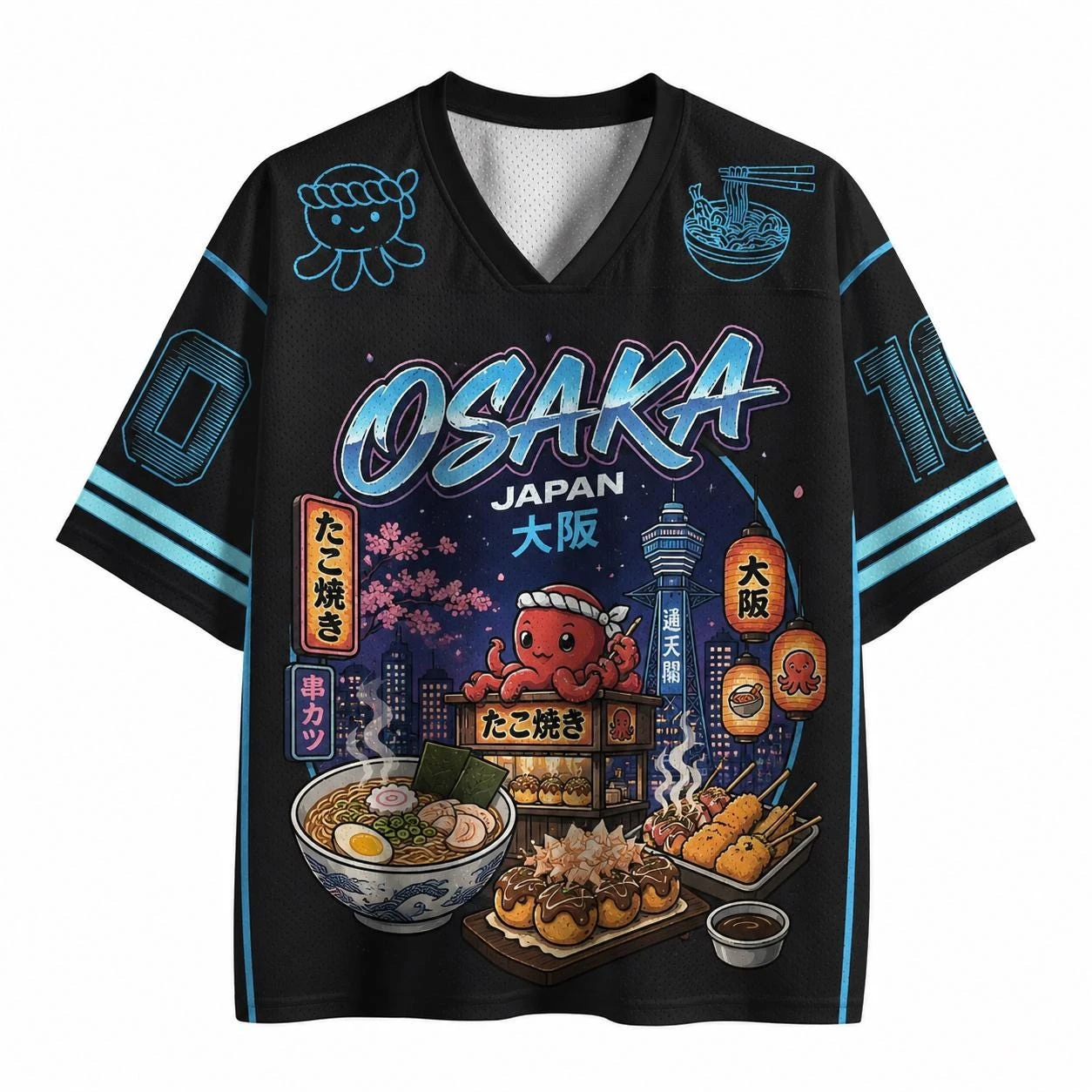 2026 Sommer Mode Neues Retro Oktopus-Kunstdesign 3D-gedrucktes T-Shirt Outdoor Freizeit Sport Locker geschnittenes V-Ausschnitt T-Shirt Groß
