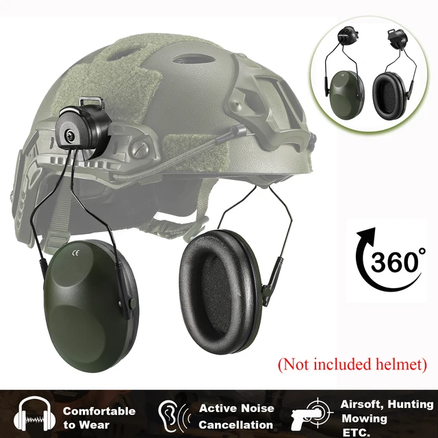 Hunting Ear Protection NRR 22dB Compact Noise Reducing Hearing Protection Slim Shooting Passive Earmuffs Fit for FAST/ACH/MICH 1