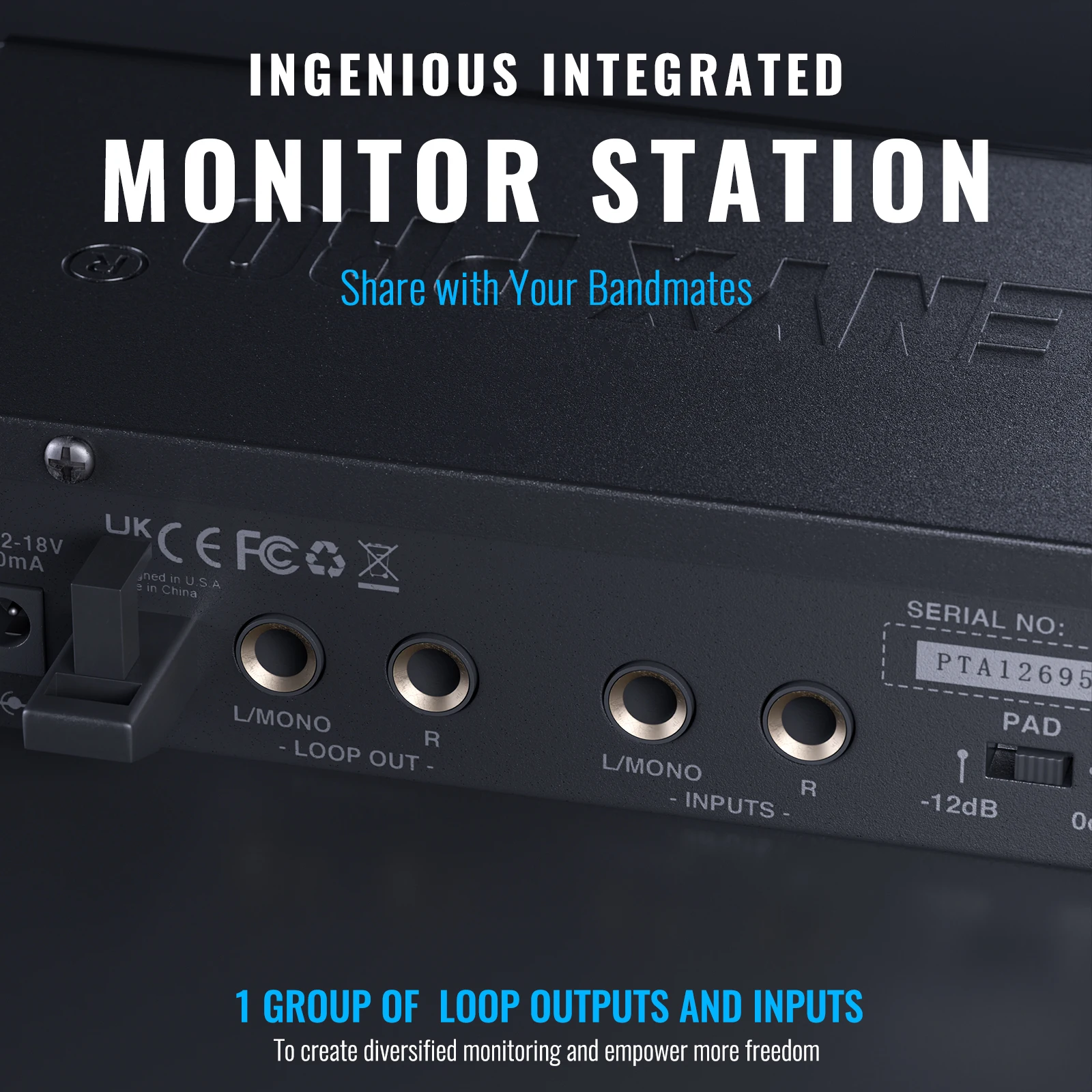 Phenyx Pro PTM-11 Single Channel Mono Wireless Stage Return Audio in Ear Monitor System for Band/Church wireless in ear monitor