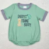 Boutique Baby Infant Girls Rompers Daddy's Fishing Buddy Embroidery Short Sleeve Rompers Toddler Girls Bubbles Sibling Rompers 2