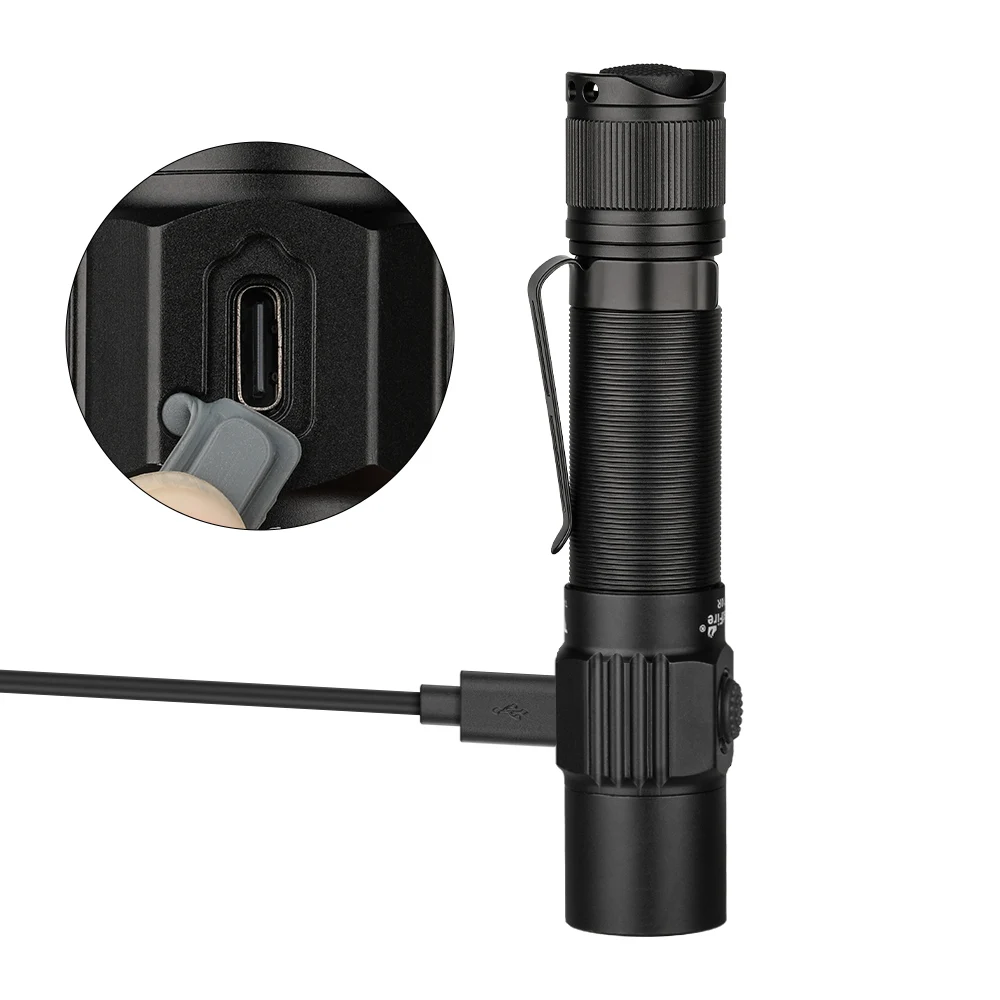 Trustfire-T10R Poderoso Tipo C USB Recarregável LED Lâmpada Tática Militar, Lanterna Tática do Exército, 1800Lumen, 18650