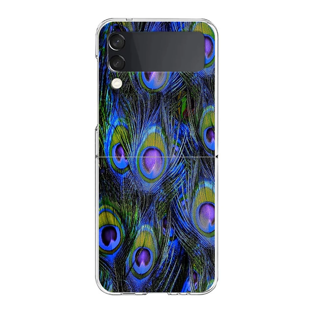 Peacock Feathers Transparent Shockproof Phone Case – Foldable Design