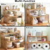 2Tier Simple Modern Decorative Natural Bamboo Flower Pot Plant Display Stand Shelf,Books Kitchen Household Supplies Storage Rack 3