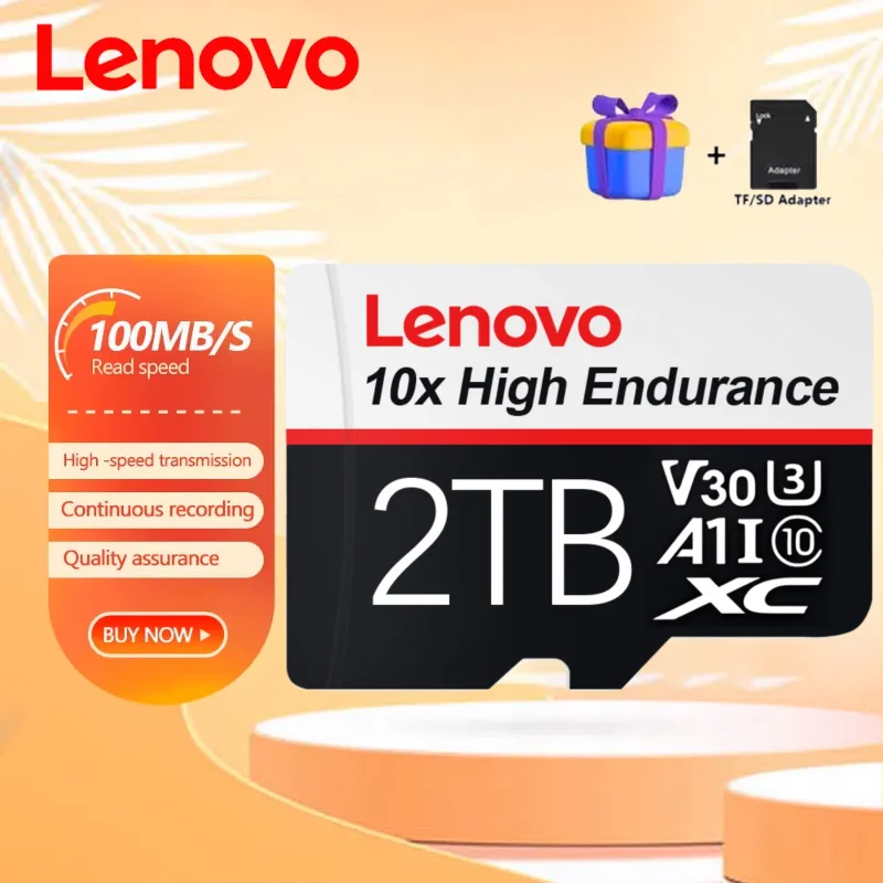 Lenovo Memory Card Class10 A2 Micro TF SD Card 128GB 256GB 512GB 1TB 2TB Cartao De Memoria SD For Camera Nintendo Switch
