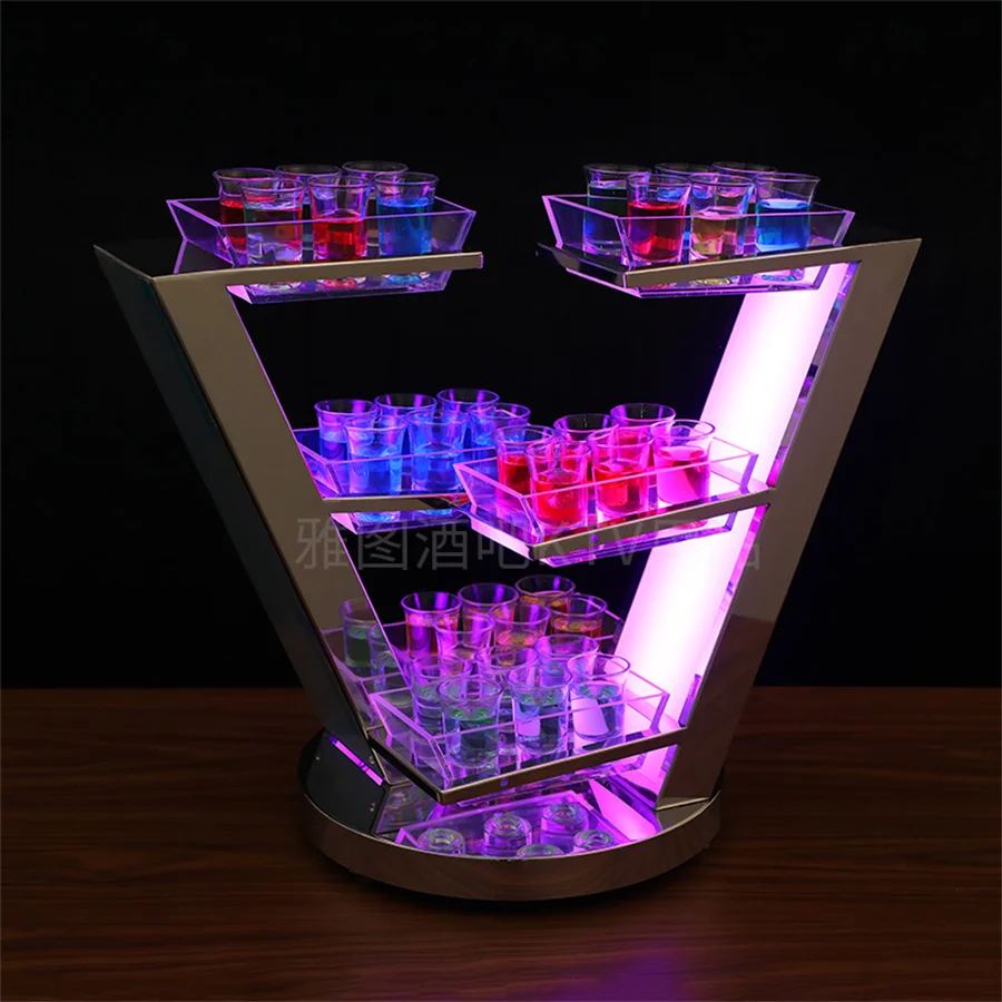 

Cocktail Shelf Creative KTV Cocktail Drinkware Cup holder Stand VIP Service Shot Glass Glorifier Display Rack Fruit Plate Holder