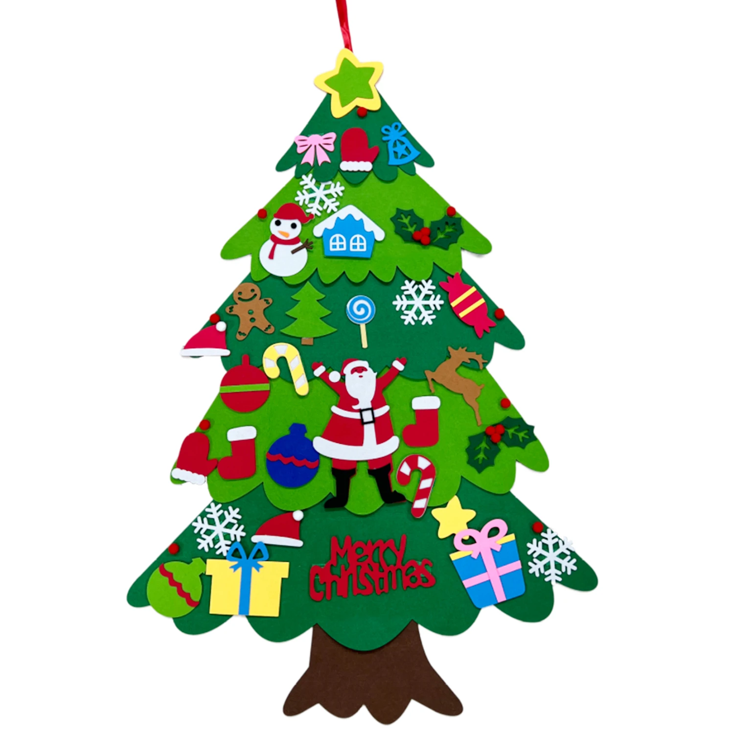 thumbnail image 1 of Árbol de Navidad de fieltro para niños, adornos navideños para el hogar, adornos navideños 2022, regalos de Año Nuevo 2023, árbol de Navidad, 1 of 5