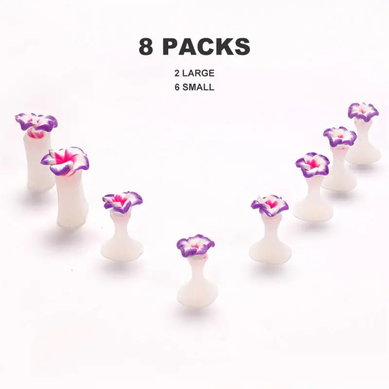 Manicure Silicone Toe Separators 8Pcs Popular Finger Separator Dividers Nail Art Manicure Pedicure Nail Gel Tools For Nail Art Tools Toe Separators Toe Spreader Finger Toe Separator