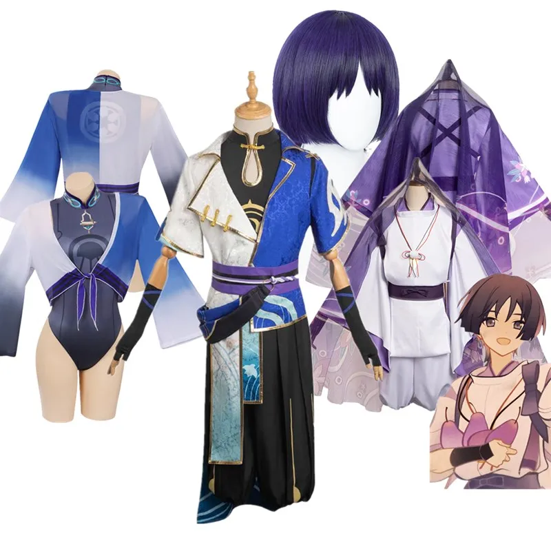 

Костюм для косплея мужчин и женщин Genshin Impact Wanderer Scaramouche, накидка с париком для балладеров, фантастические костюмы, костюмы для Хэллоуина, карнавала, женский костюм