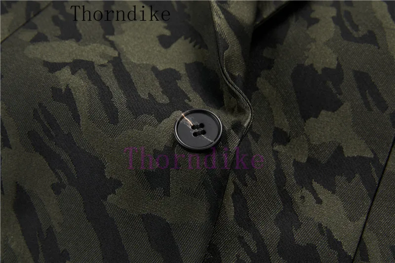 Thorndike Latest Coat Pant Designs Slim Fit Dark Green Smoking Jacket Party Tuxedo Male One Button Wedding Groom Men Suits