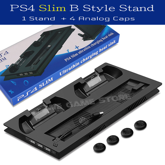 PRO SLIM Game Console Vertical Cooling Fan Stand  PS 4 Gamepad Charging Station & 3 HUB Port For Sony Playstation 4 Slim