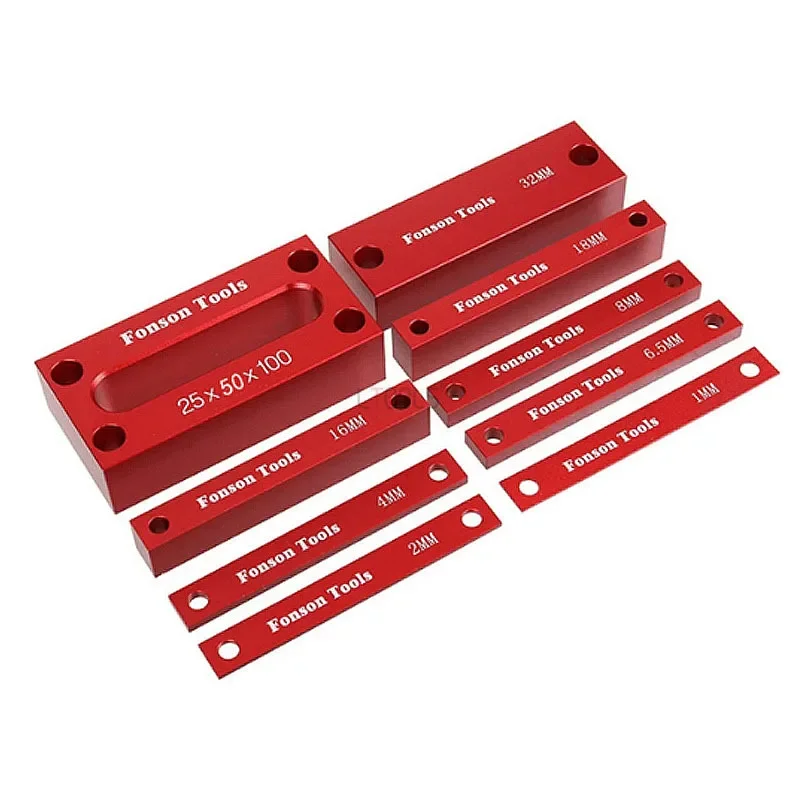 

9pc/set Metric Setup Blocks Height Gauge Woodworking Measuring Table Saw Height Gauges Aluminum Alloy Precision Setup Bar Blocks