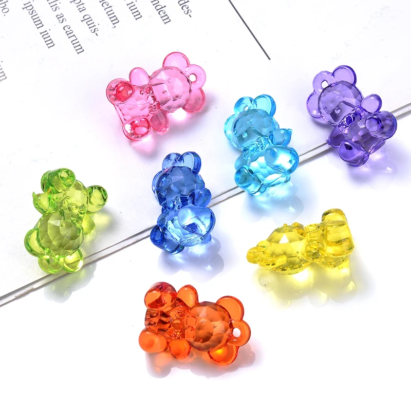 20pcs 11*18mm Cute Candy Color Gummy Bear Charms for DIY Earring Bracelet  Necklace Pendant Women Kids Jewelry Making Accessories - AliExpress