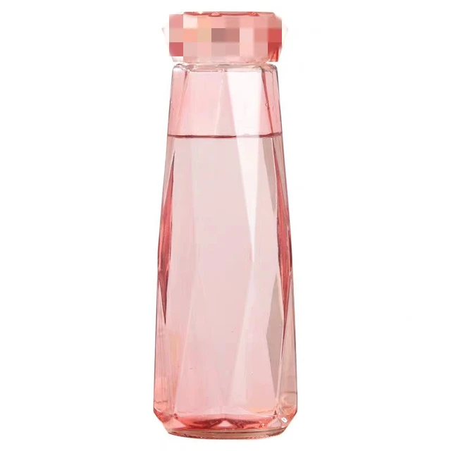 Colorful crystal water bottles diamond cup creative rhombus glass