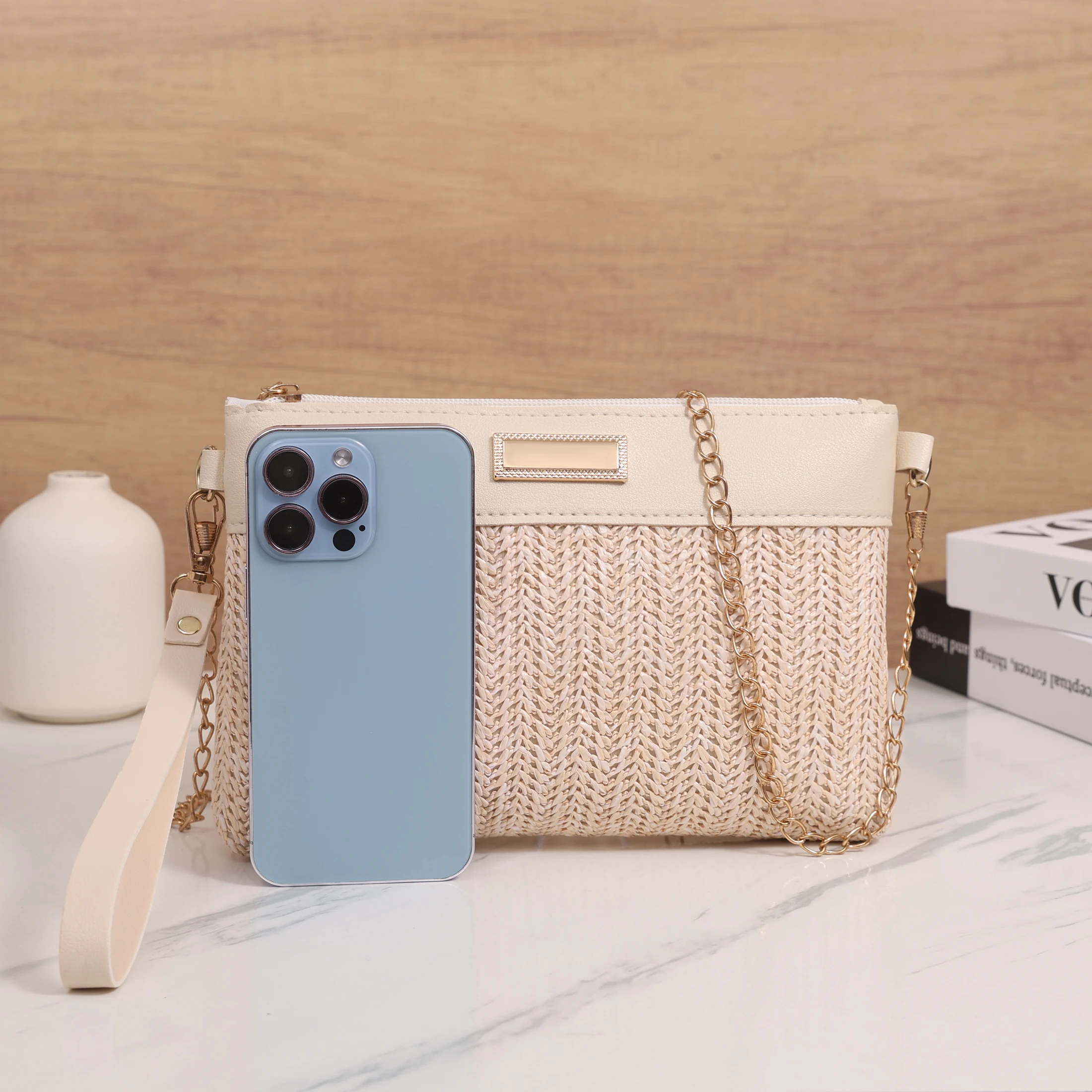 Yogodlns الصيف حقيبة يد صغيرة من القش العصرية حقيب...