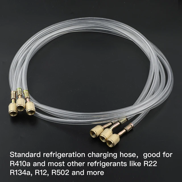 HOWH manguera de fluoruro de aire acondicionado, tubo de fluoruro, piezas de herramientas transparentes, refrigerante de flúor para aire acondicionado