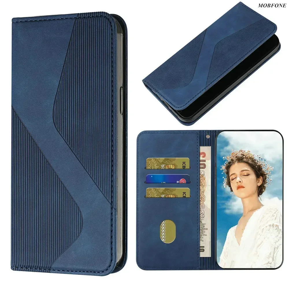Luxury Leather S-Style Retro Wallet Flip Case - Full Cover with Magnetic Closure