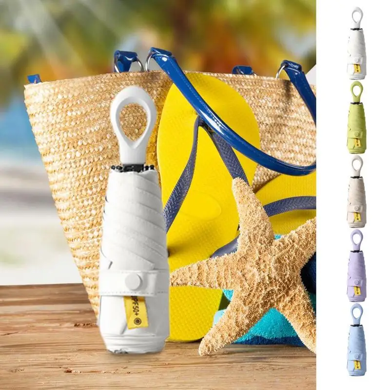 

Travel Umbrella Compact Rainproof 6 Rib Lightweight Umbrella Portable Windproof Strong Compact Travel Umbrella Summer Accessoris
