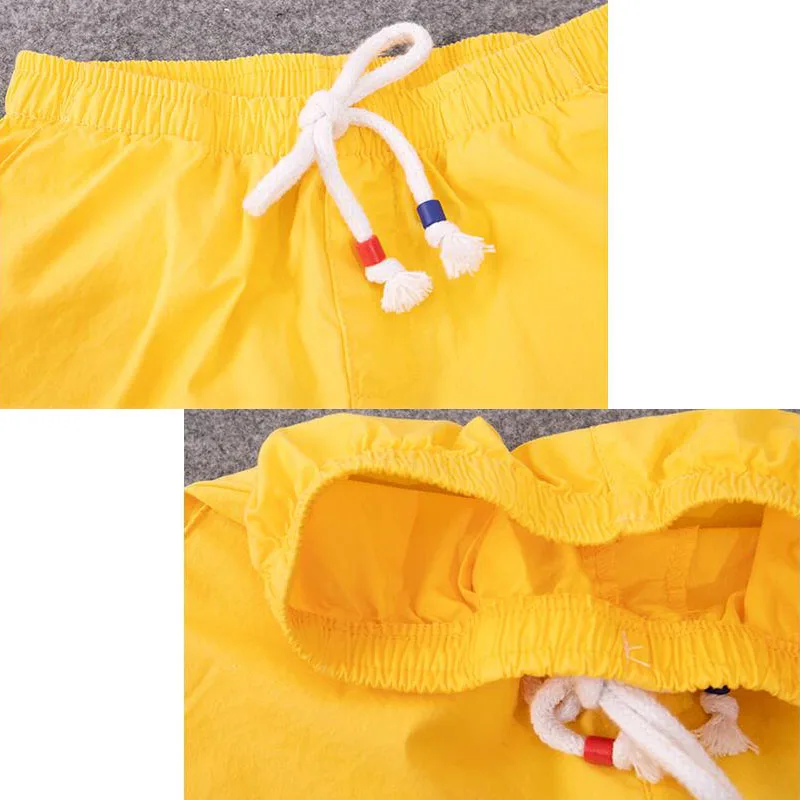 New Children Shorts for Boys Summer toddler baby elastic waist sports pant cotton teenage clothes white/yellow shorts with belts boys shorts