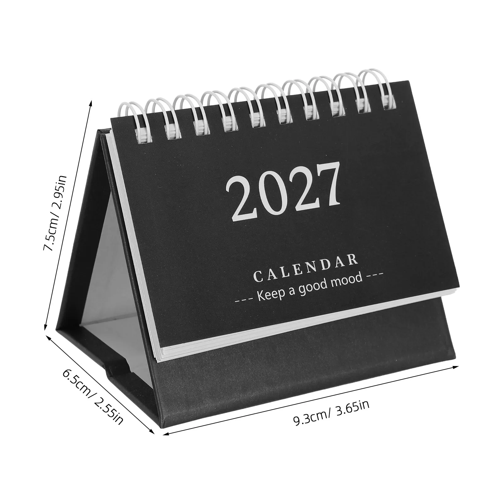 미니 데스크탑 캘린더 2027 스탠딩 플립 캘린더 데일리 플래너 트윈 와이어 바인딩 오피스 홈 스쿨