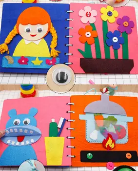 Cloth Book Toddler Montessori Toys DIY Craft Castle Rainbow  Handmade Book Busy Board Baby Early Learning Education Basic Life 1