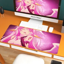 Gaming Computer Mouse Pad No Game No Life Large Mouse Mat Big Desk Mat Non-Slip Rubber Base Mousepad For Laptop Game Waterproof