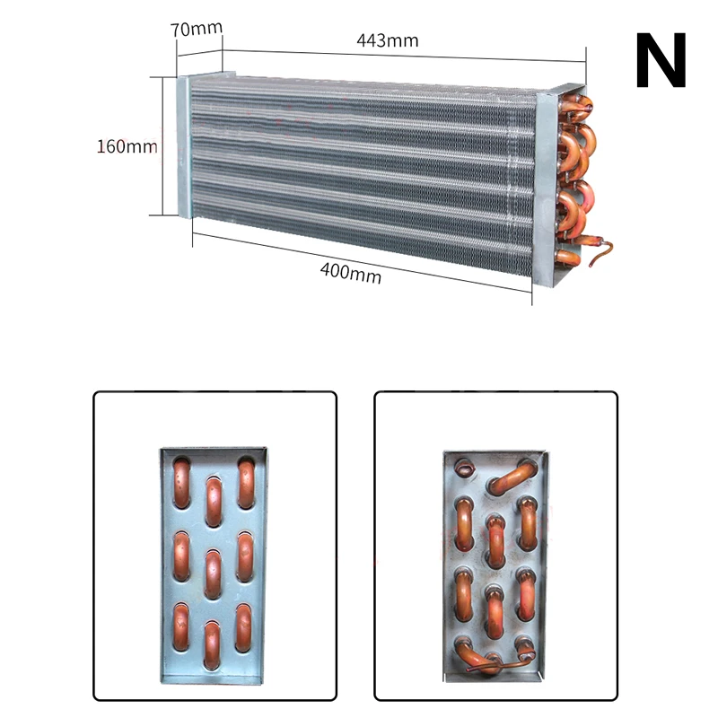 Coppertubealuminumfinrefrigeratoriceevaporatorcondenserradiator