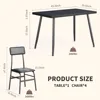 5 Piece Dining Table Set for 4, Modern Metal & Wood Kitchen Dinner Table with Chairs, Space-Saving, Perfect  Apartments 3