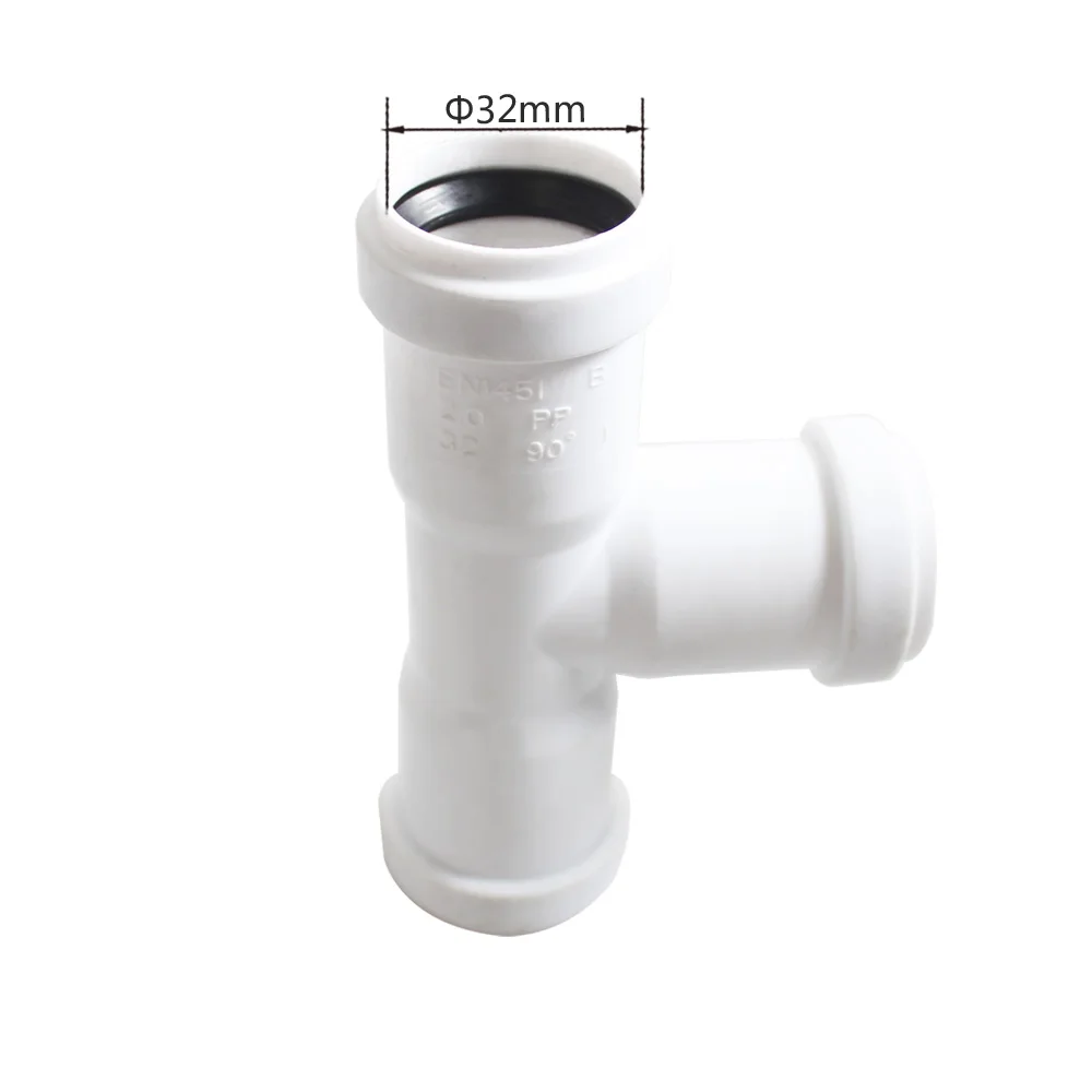 Talea Pvc Três Encaixes do Conector do t Águas Residuais do Dreno do Dissipador Branco 32 mm Peças Qs509c001