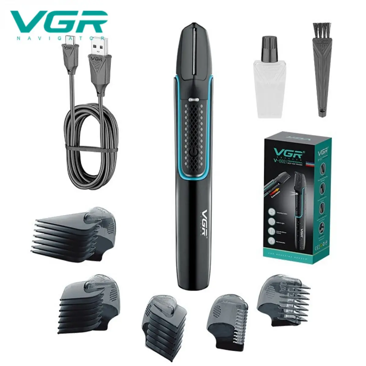 Hair Clippers for Men, VGR Hair Clipper Rechargeable Hair Trimmer Professional Hair Cutting Machine Electric Beard Trimmer Cordless LED Display V-947 - 5