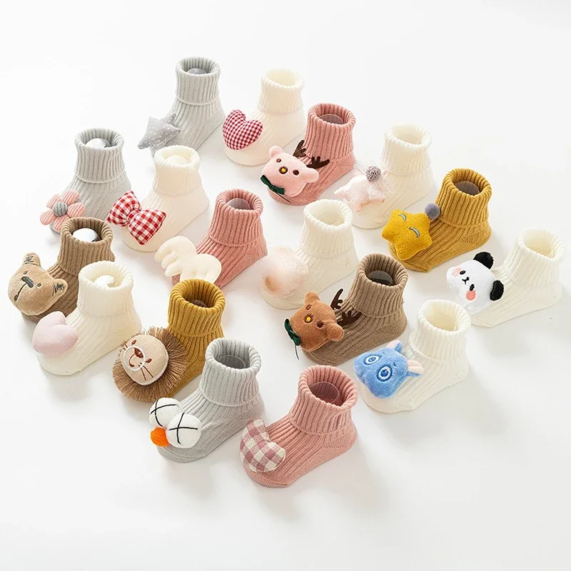 Winter Baby Warm Cute Cartoon Doll Socks Spring Autumn Non-slip Floor Socks for 0-24 Months Newborn Toddler Socks baby clothes