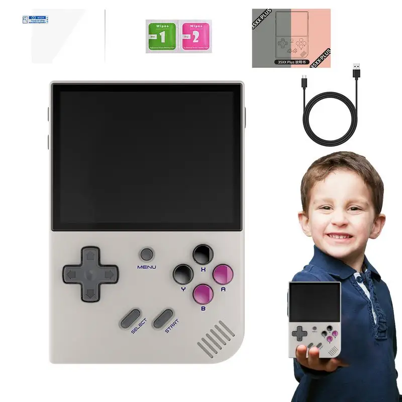 

Портативная игровая консоль Rg35Xx Plus, 3,5 дюйма, Ips экран, портативный карманный видеоплеер, Wi-Fi, игровая консоль большой емкости