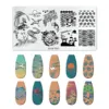 Catoon Cat Nail Stamping Plates Animal Image Flower Leaves Printing Stencil Nail Stamp Templates Nail Art Tool Nails Decoration 2