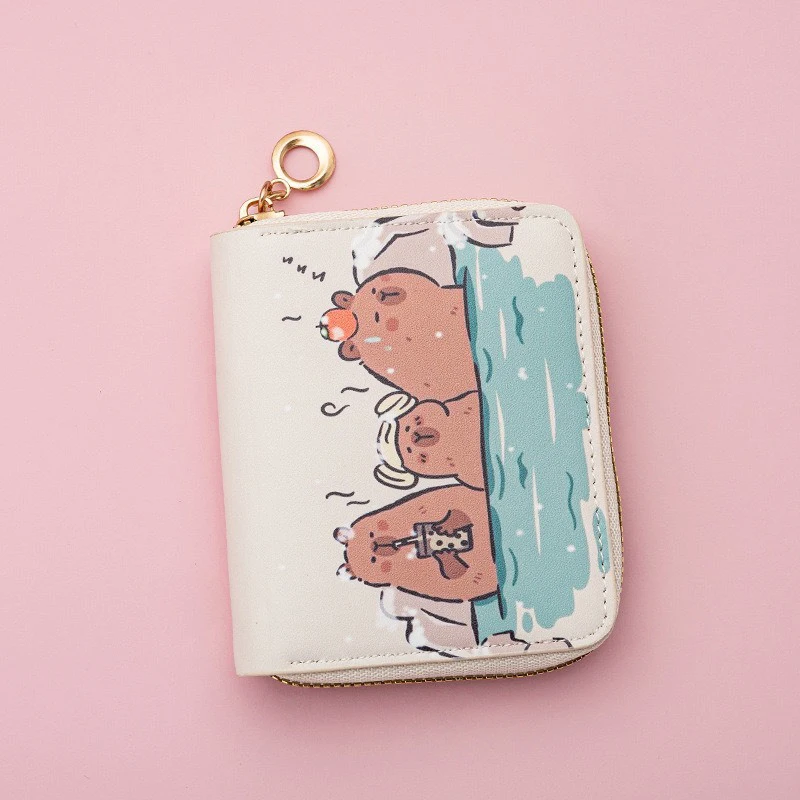 Cute Cartoon Short Capibala Versatile And Simple Change Bag Card Bag Wallet