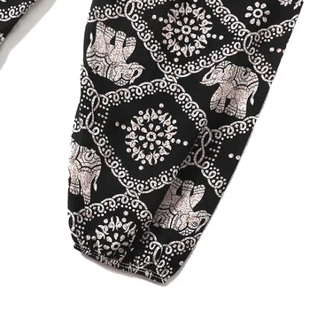 سراويل فانوس غير رسمية للنساء ، على الطراز الاستوائي ، بطباعة فيل ، للربيع والصيف 3