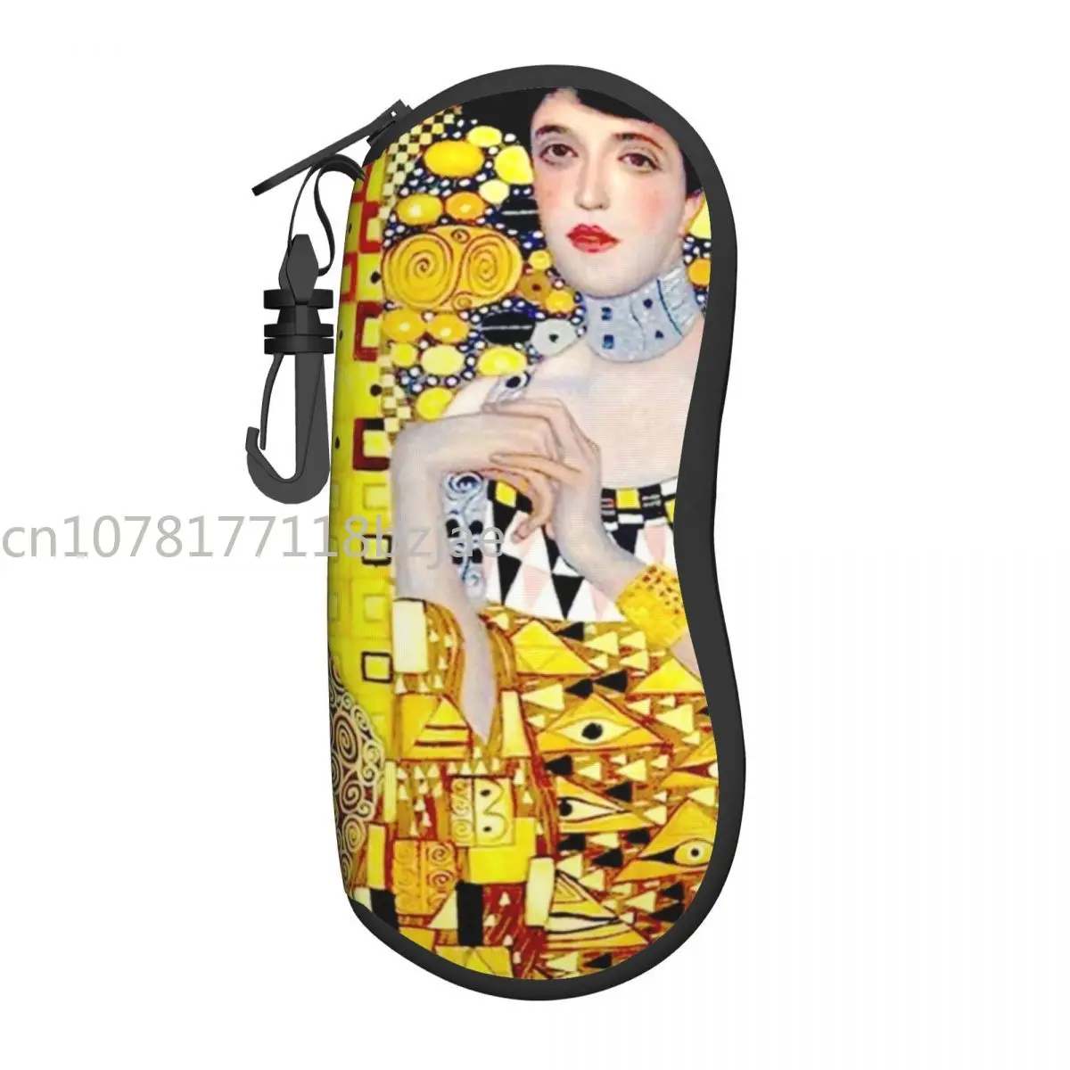 

Gustav Klimt Vertical Glasses Case Victorian Art Nouveau Travel Cute Sunglasses Pouch Zipper Male Female Eyewear Storage