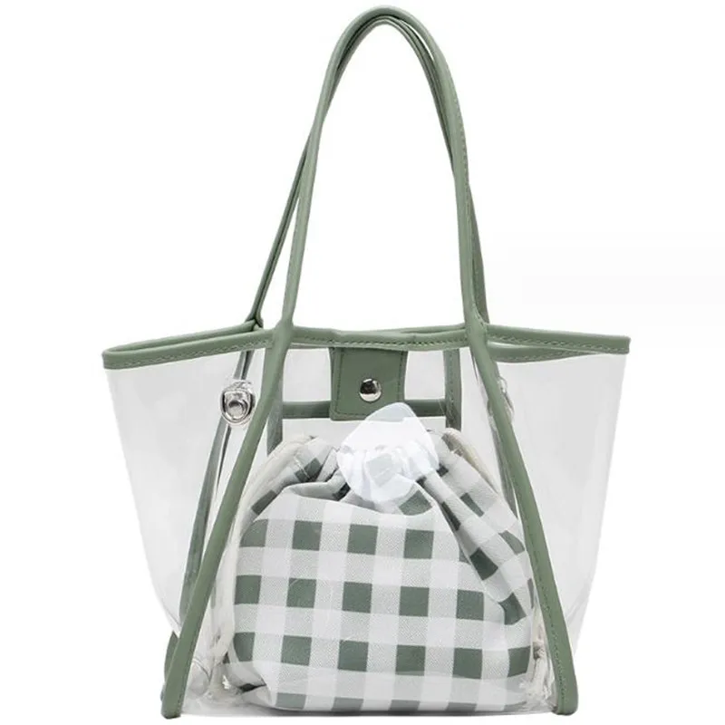 

Прозрачные сумки, вместительная прозрачная дорожная сумка для сына-матери, 2 шт., повседневная сумка через плечо из ПВХ, Женская железная сумка, новинка 2022