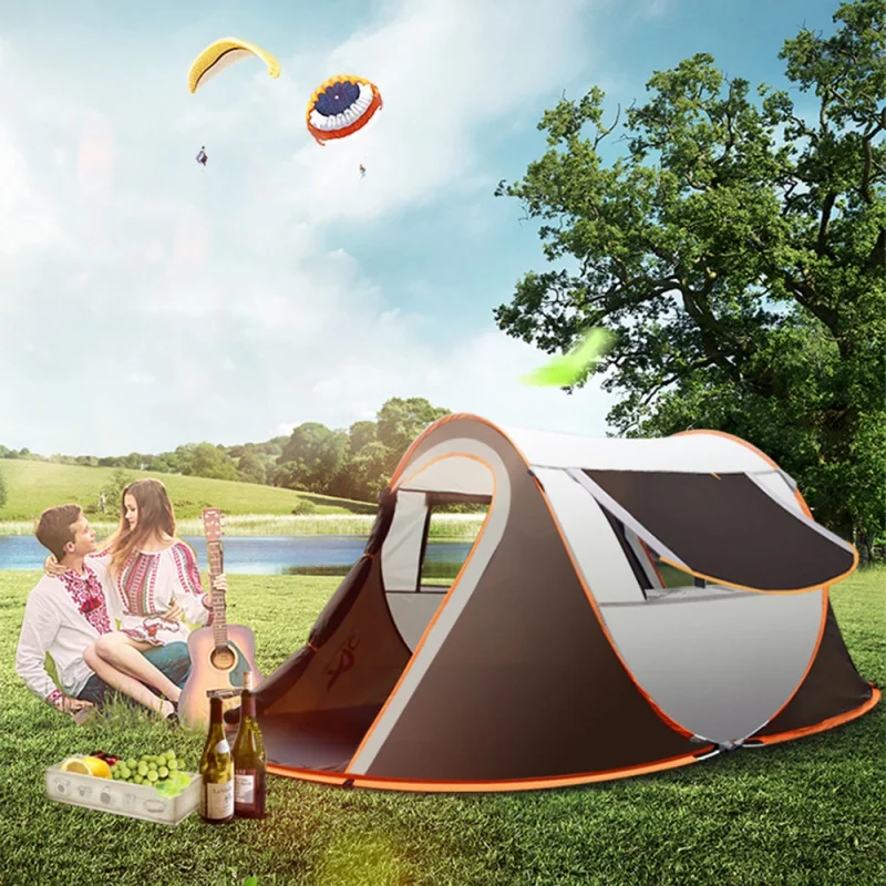 Tente pop-up extérieure entièrement automatique à dépliage instantané, tente  de camping anti-pluie, livraison familiale, tentes portables étanches pour  le tourisme - AliExpress