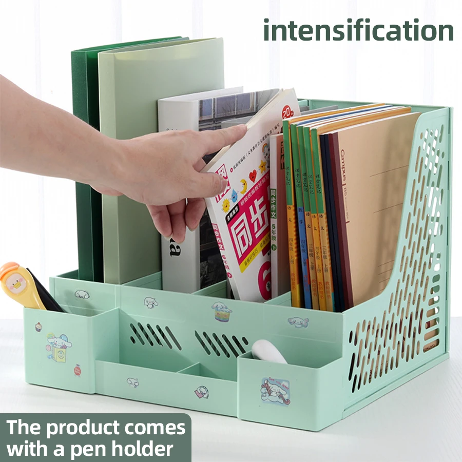 Thickened Document Rack Multi-layer Four-column File Frame Office Supplies Storage Rack File Storage Desk Book Stand