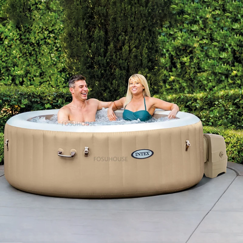 Nordic Massage Bathtub Whirlpool Inflatable Spa Baths and Sauna Household Bathtub Portable Whirlpool Folding Bathtub