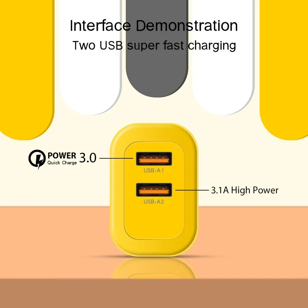 40W Fast Charging Dual Port USB Charger 2A Wall Charger Adapter EU US Plug Travel Phone Charger for iPhone Samsung Xiaomi Redmi