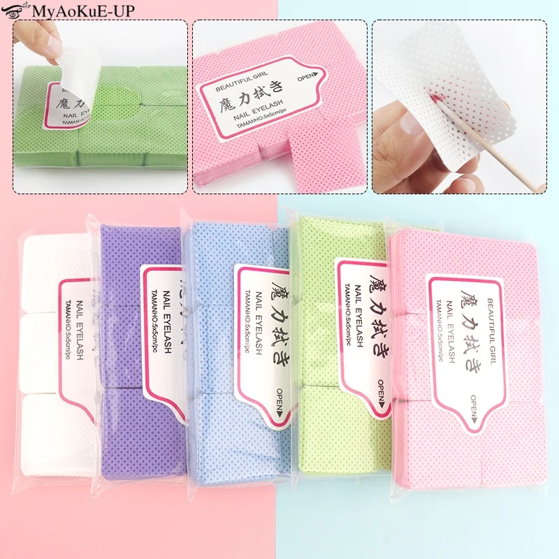 300pcs Lint Free Nail Wipes Nails Art Gel Clean Tissues Paper Non Woven Polish Remover Cotton Pads Salon Beauty Makeup Tool