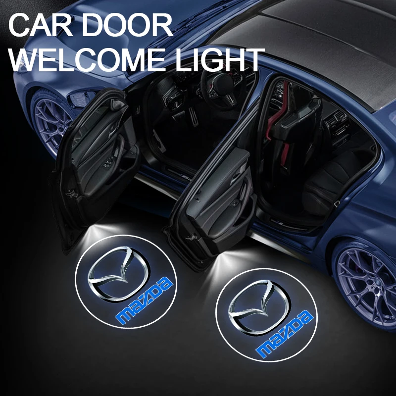 Car Accessories 1/2Pcs Car HD Projector Lamp Car Door Wireless Welcome Light LED Decoration For Mazda 3 6 Atenza Axela Demio CX3 CX5 MP MS RX8