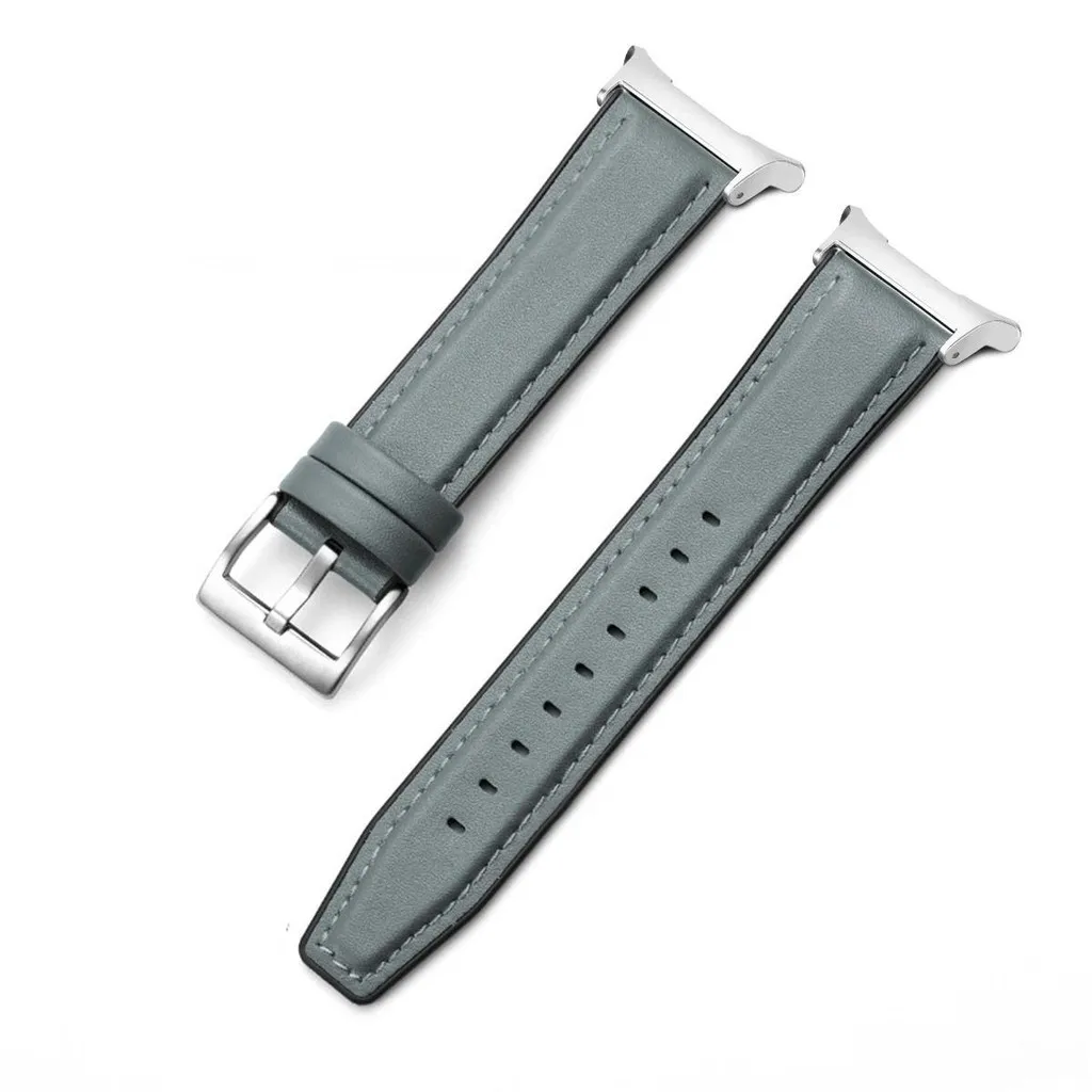 Premium Leather Silicone Hybrid Smartwatch Strap