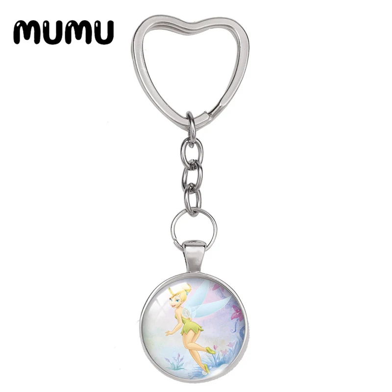 2024 New TinkerBel Periwinkle Heart Keyring Fairy Keychain Glass