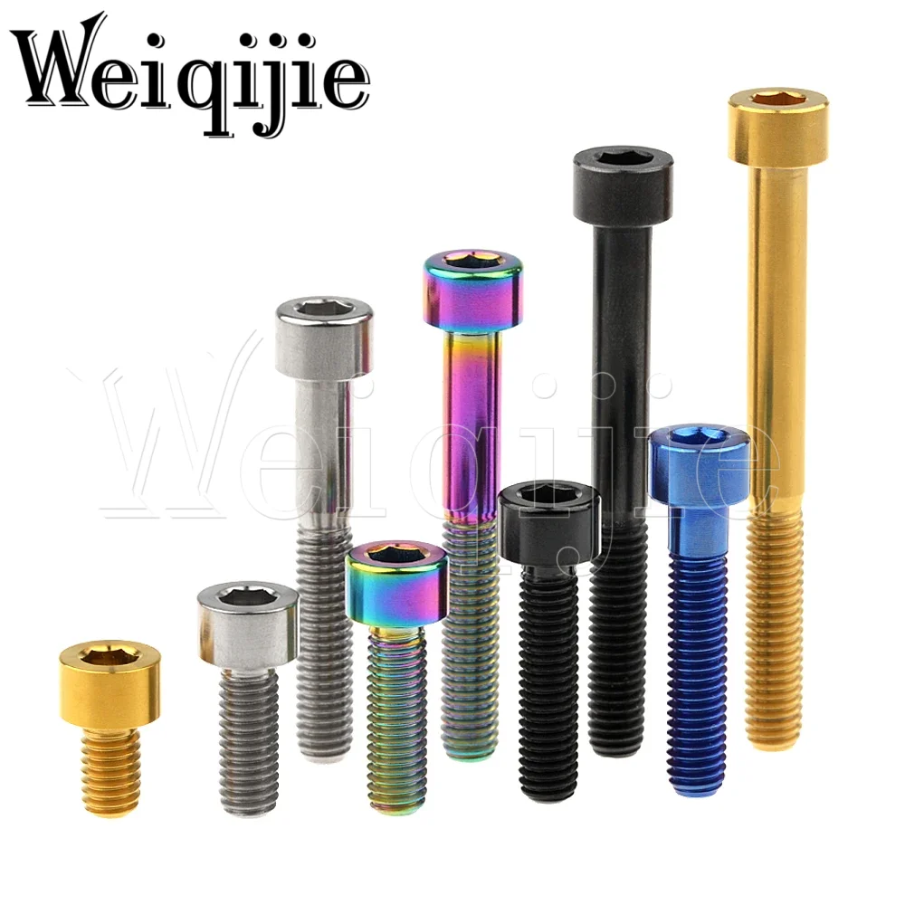 Titanium Bolts M5/M6X10/12/15/16/18/20/23/25/30/35/40/45/50/55/60/65mm Seatpost Overhead Brake Allen Key Screw for Bike
