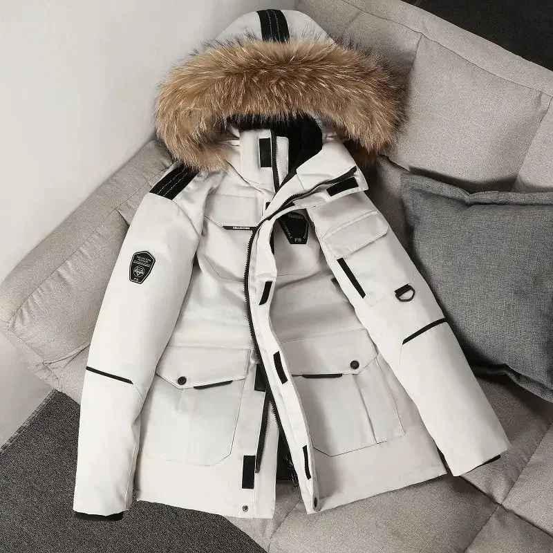 

2023 Now Hooded Fur Collar Down Jackets Men / Women The Same Overcoat Thick Winter Outdoor Snow Coat Tooling Oversized Jacket