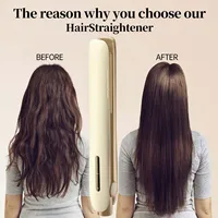 Lisseur de cheveux 2 en 1, lisseur bouclant, 80 millions d'ions négatifs, 4 réglages de température, arrêt automatique, fer à lisser pour femmes, voyage 4